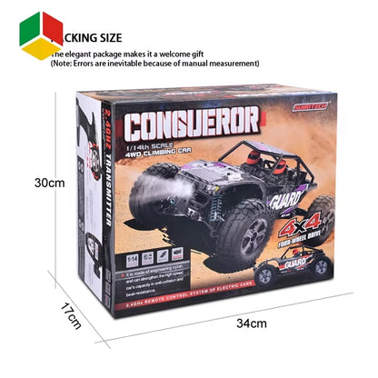 QS OEM 2.4G 4WD Double Drive Rear Truck 1/14 Straight Bridge Crawler 25KM/H Racing Car Remote Control 50M RC off Road Car Toys