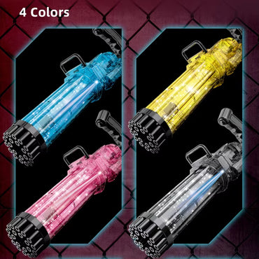 Outdoor Games Party Toys Light Water Soap Blower Machine Electric Shooter Bazooka 21 Hole Gatling Bubble Gun
