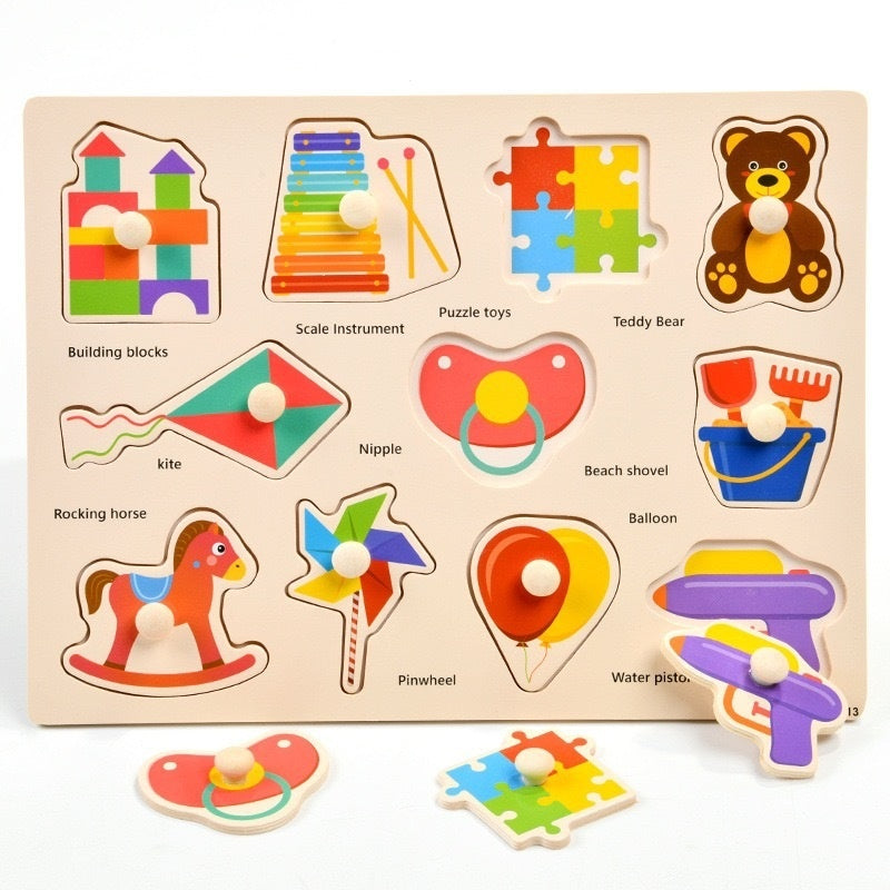 Hand-grab Board Puzzle Building Blockseducational Toys For Infants And Toddlers