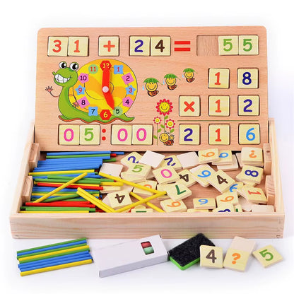 Baby Montessori Toy Math Woodentoy Learning Box Number Educational Game with Drawing Wooden Board Educational Toys for Children