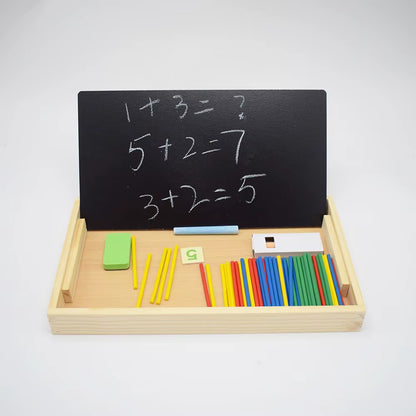 Multi-Functional Kids Board Game Wooden Montessori Toys Computing Learning Box Wooden Toys Children Learning Mathematics