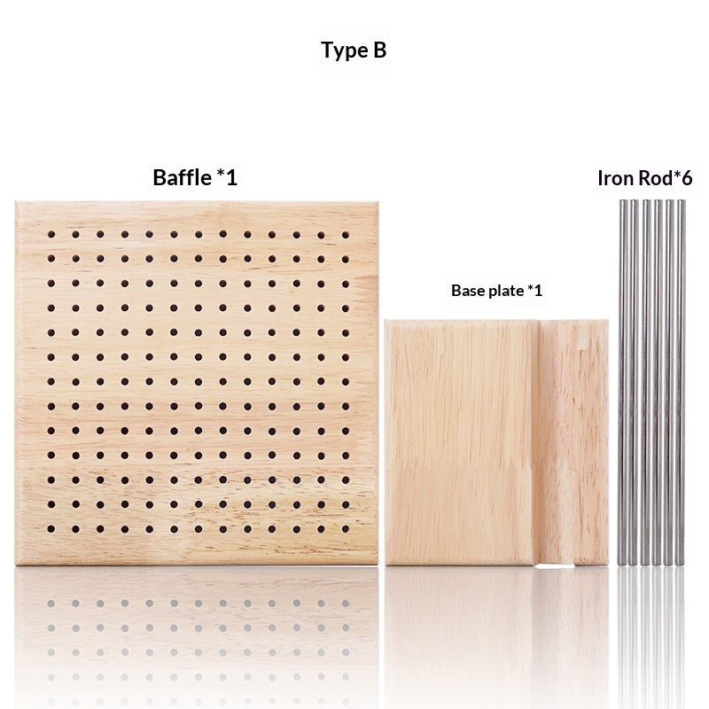 Knitted Yarn Shaped Crochet Square Solid Wood Woven Board - LJ Enterprise