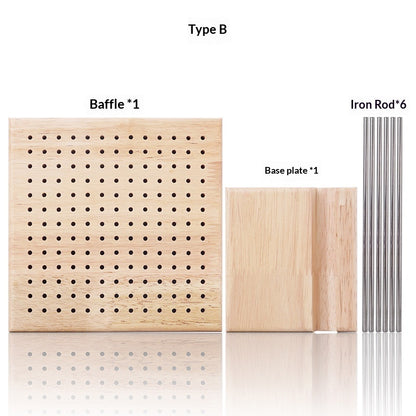 Knitted Yarn Shaped Crochet Square Solid Wood Woven Board - LJ Enterprise