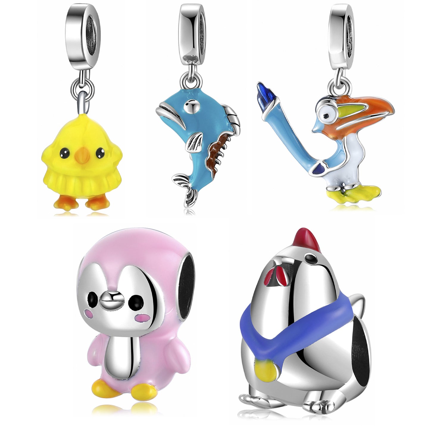 Cartoon Series Beads Pendant CharmS925 Silver Diy Bracelet Accessories Loose Beads - LJ Enterprise