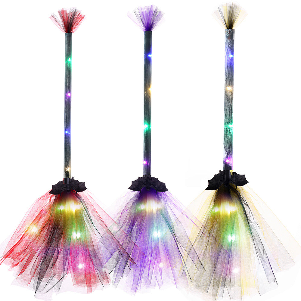 LED Witch Halloween Light Broom Children's Toy
