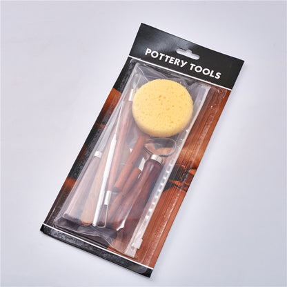 Pottery Clay Art Supplies Red 9 Piece Suit Pottery Diy Tools - LJ Enterprise
