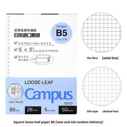 Loose Spiral Notebook Shell Pastel Cookie Soft Light Refill B5 Plaid Impression A5
