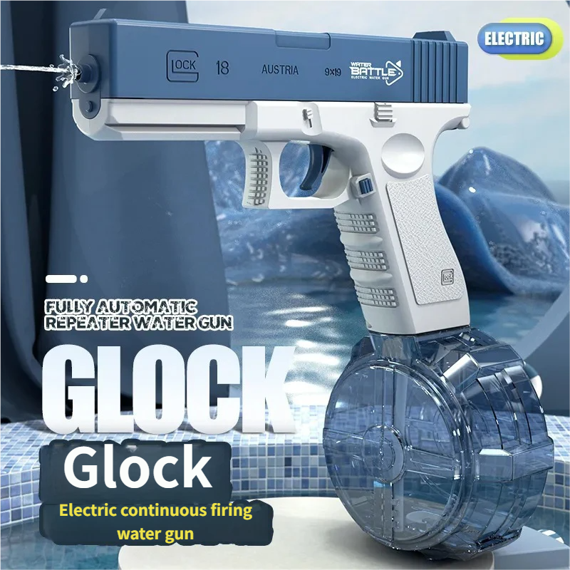 Electric Burst Water Gun Blue Drum Version For Kids 7-14 Years - LJ Enterprise