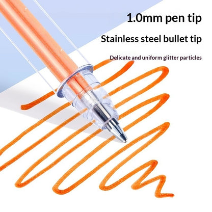 Colorful Glitter Pens Luminous Shimmering Curry Pens Sparkling Ballpoint Pens