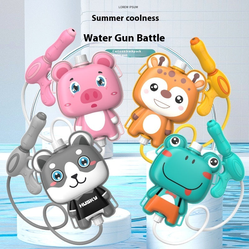 Children's Pull-out Backpack Water Gun Toy Water Playing Outdoor Water Fight Water - LJ Enterprise