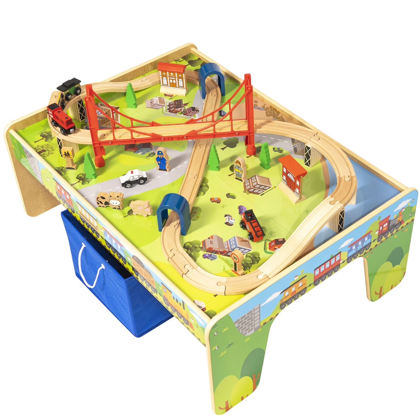 50 Piece Train Set with Train / Play Table - BRIO and Thomas & Friends Compatible