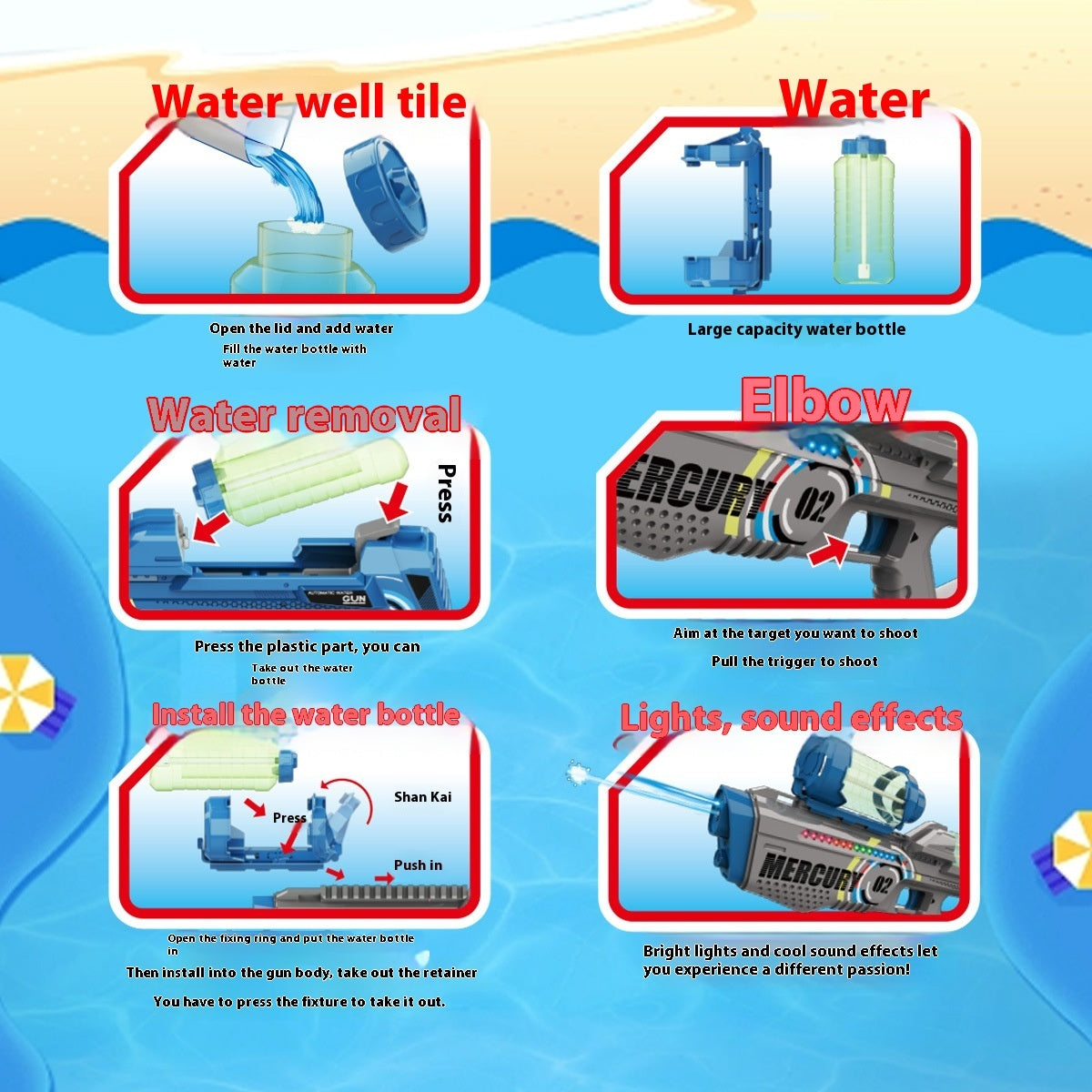 Mercury M2 Electric Automatic Continuous Hair Space Water Gun - LJ Enterprise