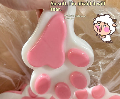 Super Large Glossy PVC Bag Super Soft Silicone Cat's Paw Compressable Musical Toy