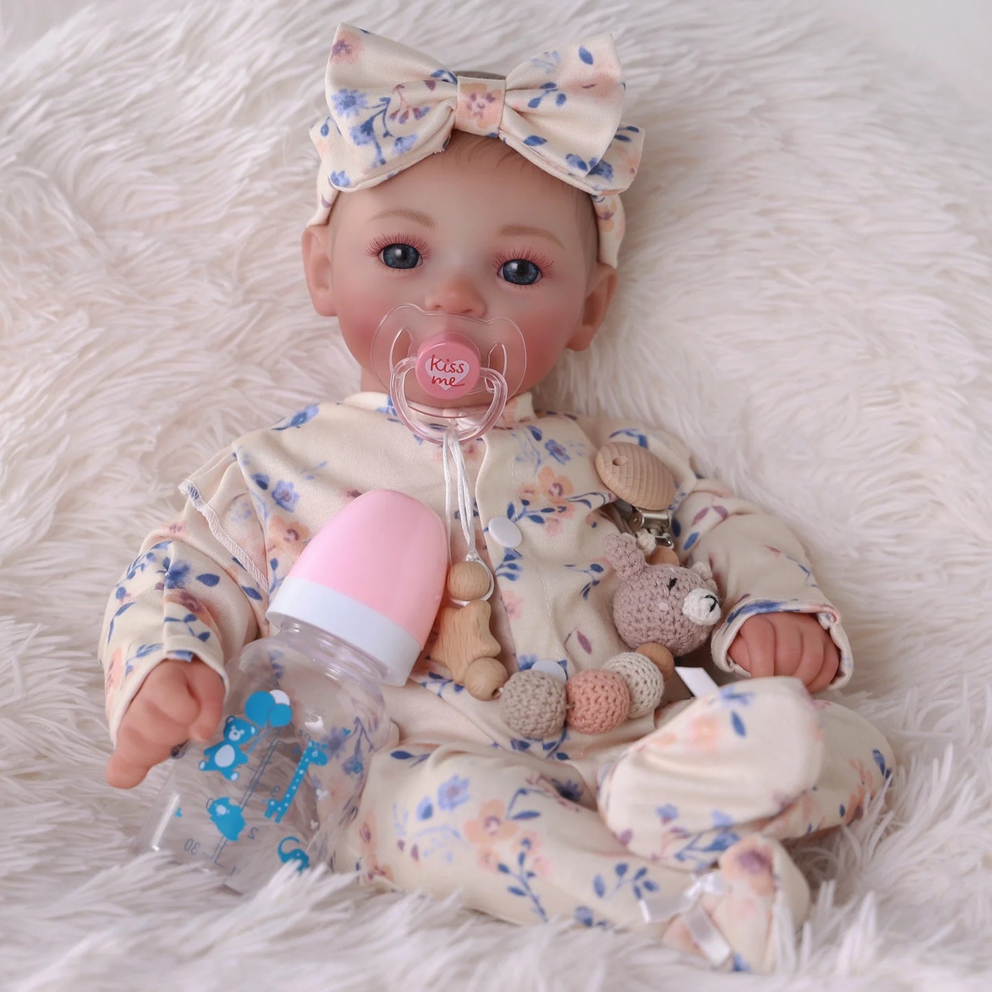 RSG 18" Lifelike Reborn Baby Dolls - Newborn - Soft Cloth Body Real Life Baby Dolls with Gift Box for Kids Age 3+