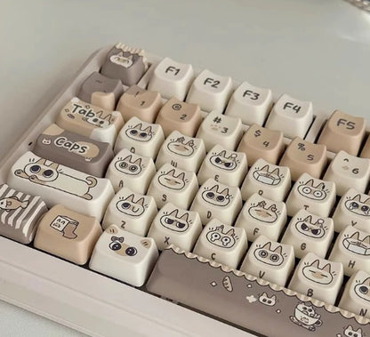 Cat Ear-shaped Keycaps With Five-sided Dye-sublimation Printing