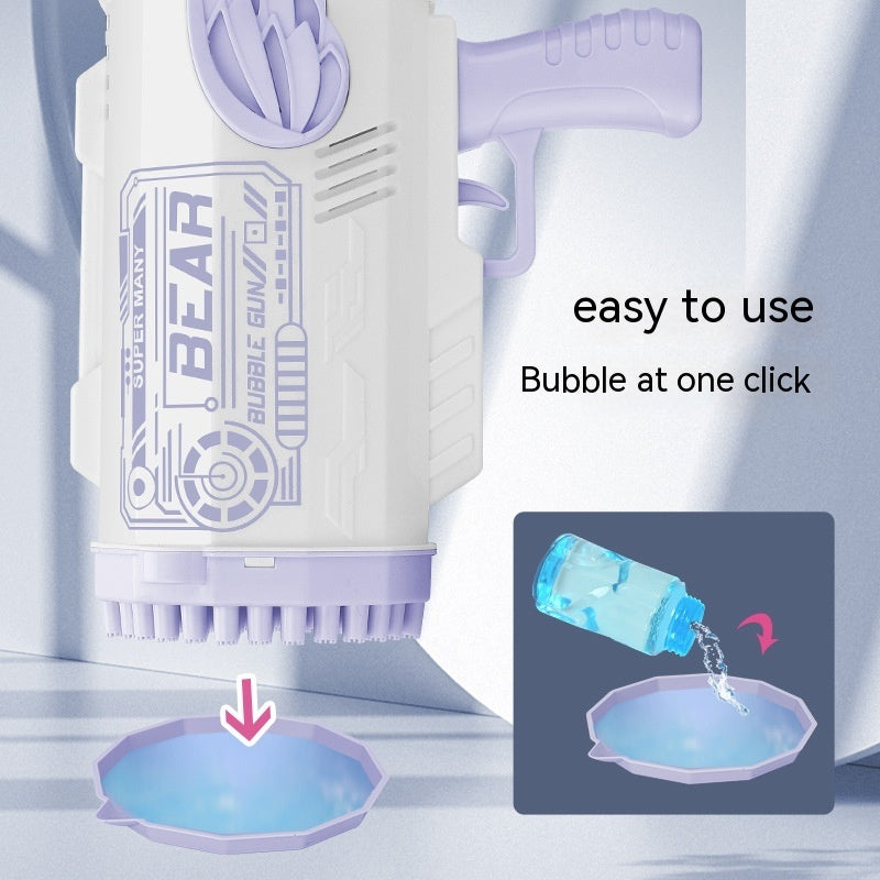 80-hole Bubble Machine All-self Electric Rocket Gatling