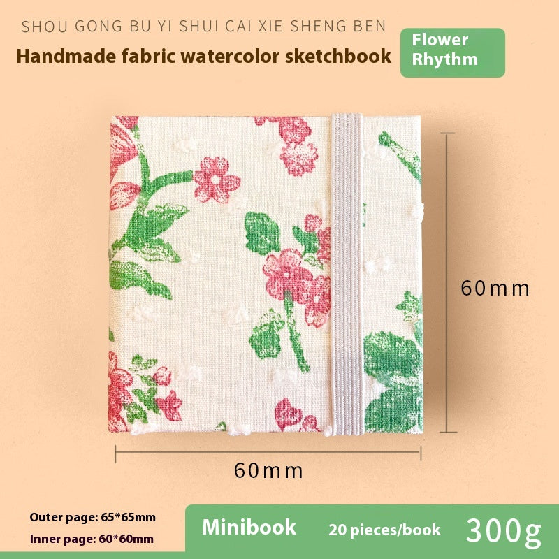 Feiluniao Watercolor Notebook Fabric Handmade Mini Portable Portable Character Sketch Hand Painted Graffiti Drawing Book