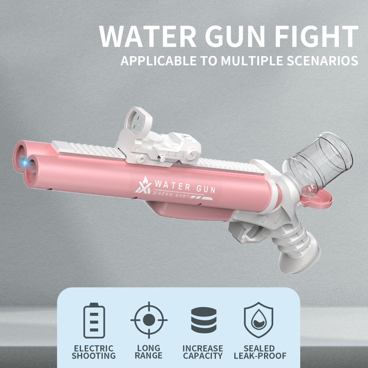 Amazon Tiktok Electric Water Gun Toy Double-shot Hole Continuous Hair Automatic Water Playing Gun Glock - LJ Enterprise
