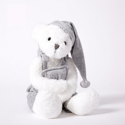 New White Pajamas Bear Doll Children Sleep With Plush Toys Birthday Gift