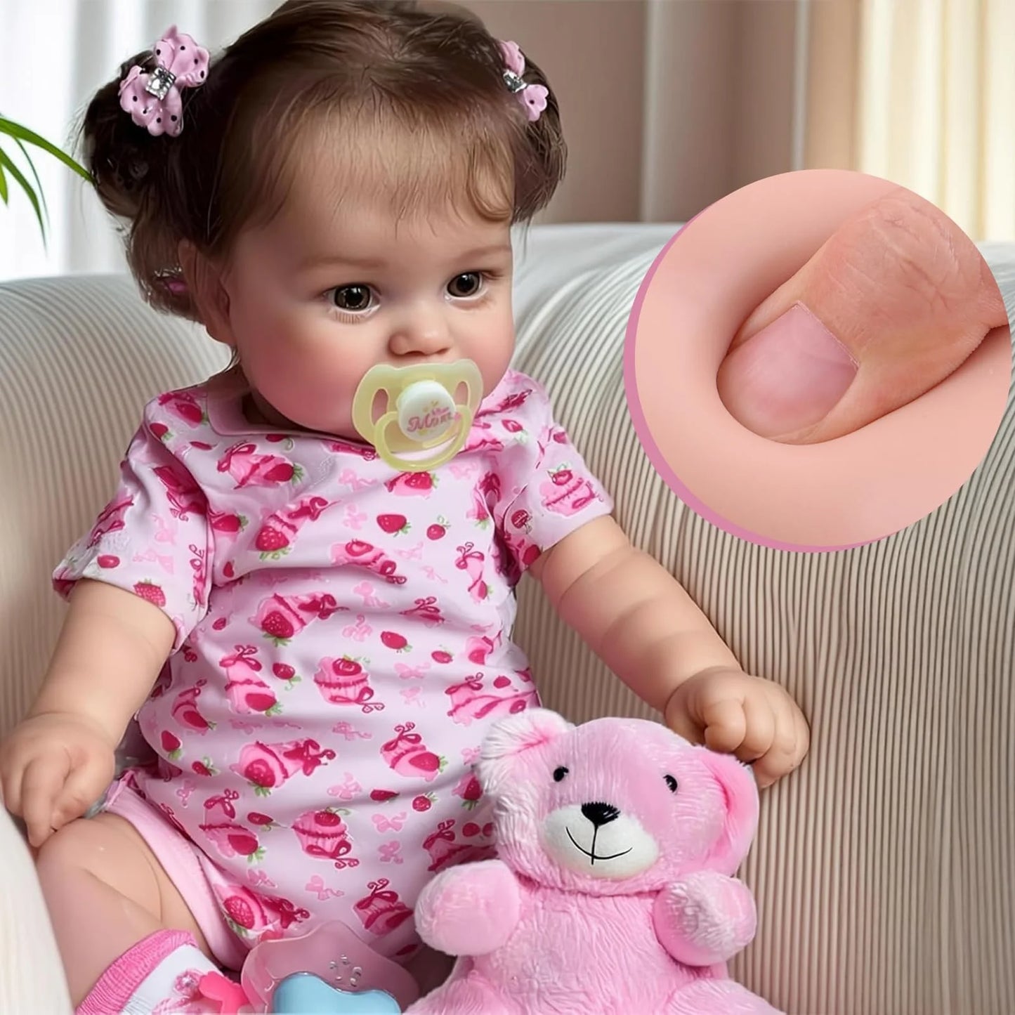 RSG Reborn Baby Dolls 20 Inch Soft Cloth Body Newborn Baby Adorable Smiling Dolls with Clothes for Kids Age 3+