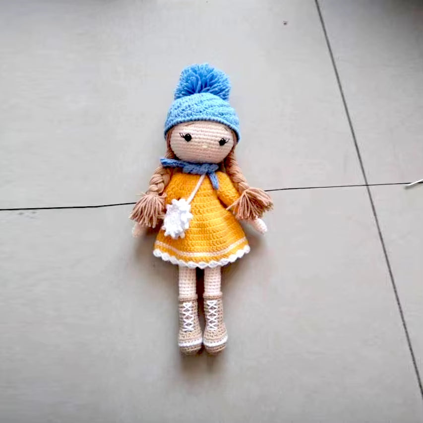 Custom Color Organic Cotton Handmade Girl Doll Girl Ballerina Knitted Doll Gift L for Children'S Day Christmas Day