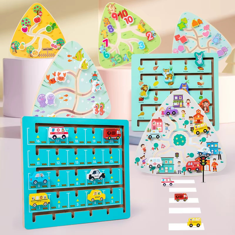 Traffic Walking Maze Toy Numbers Track Maze Activity Board 