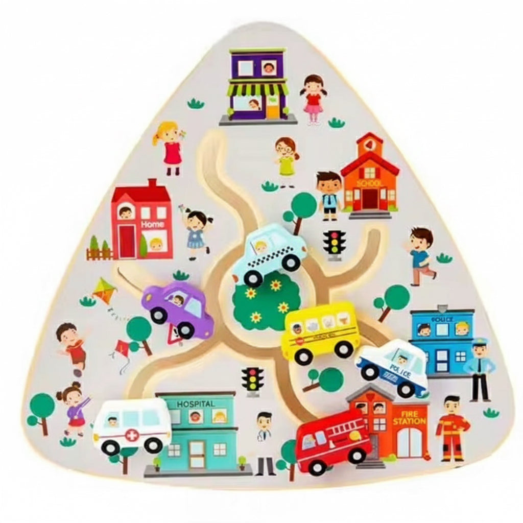 Traffic Walking Maze Toy Numbers Track Maze Activity Board 