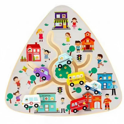 Traffic Walking Maze Toy Numbers Track Maze Activity Board 