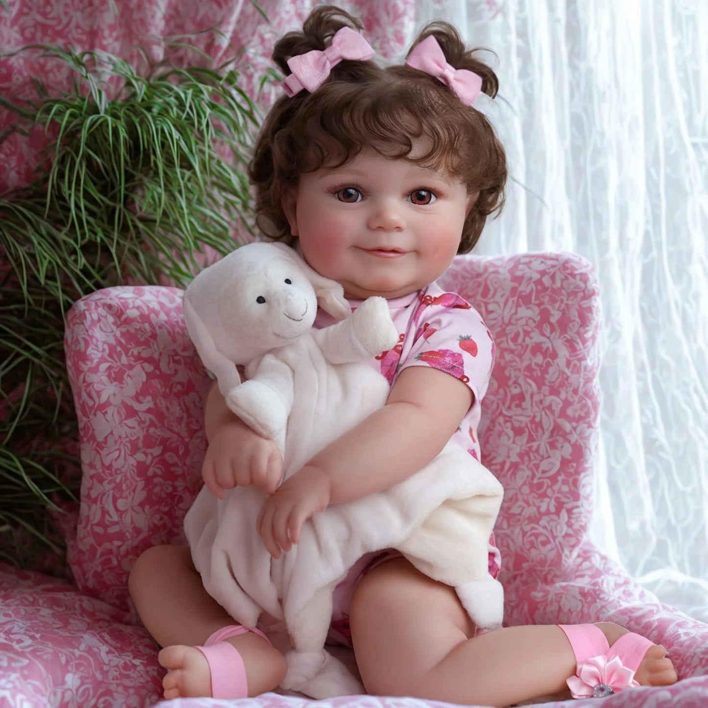 RSG Reborn Baby Dolls 20 Inch Soft Cloth Body Newborn Baby Adorable Smiling Dolls with Clothes for Kids Age 3+