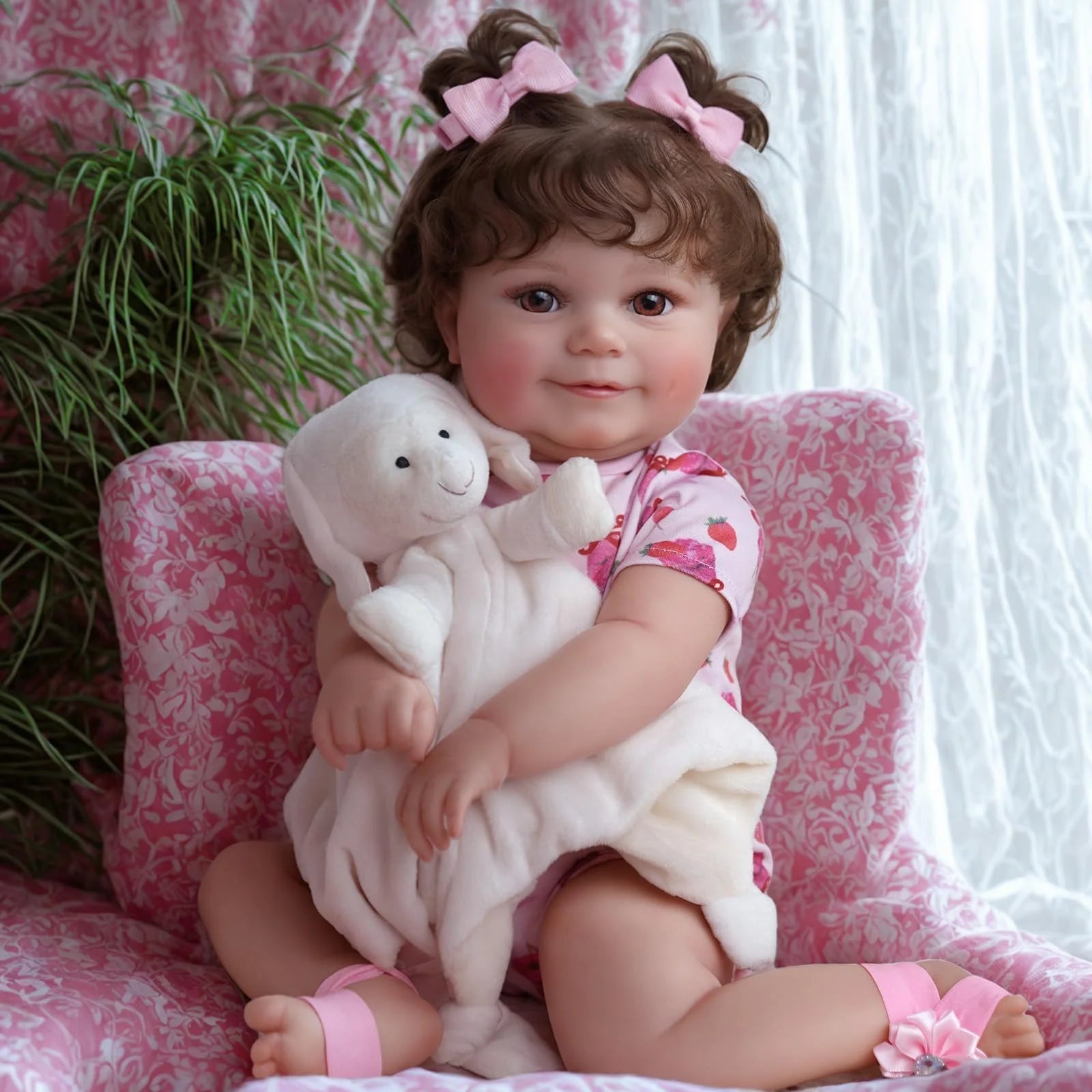RSG Reborn Baby Dolls 20 Inch Soft Cloth Body Newborn Baby Adorable Smiling Dolls with Clothes for Kids Age 3+