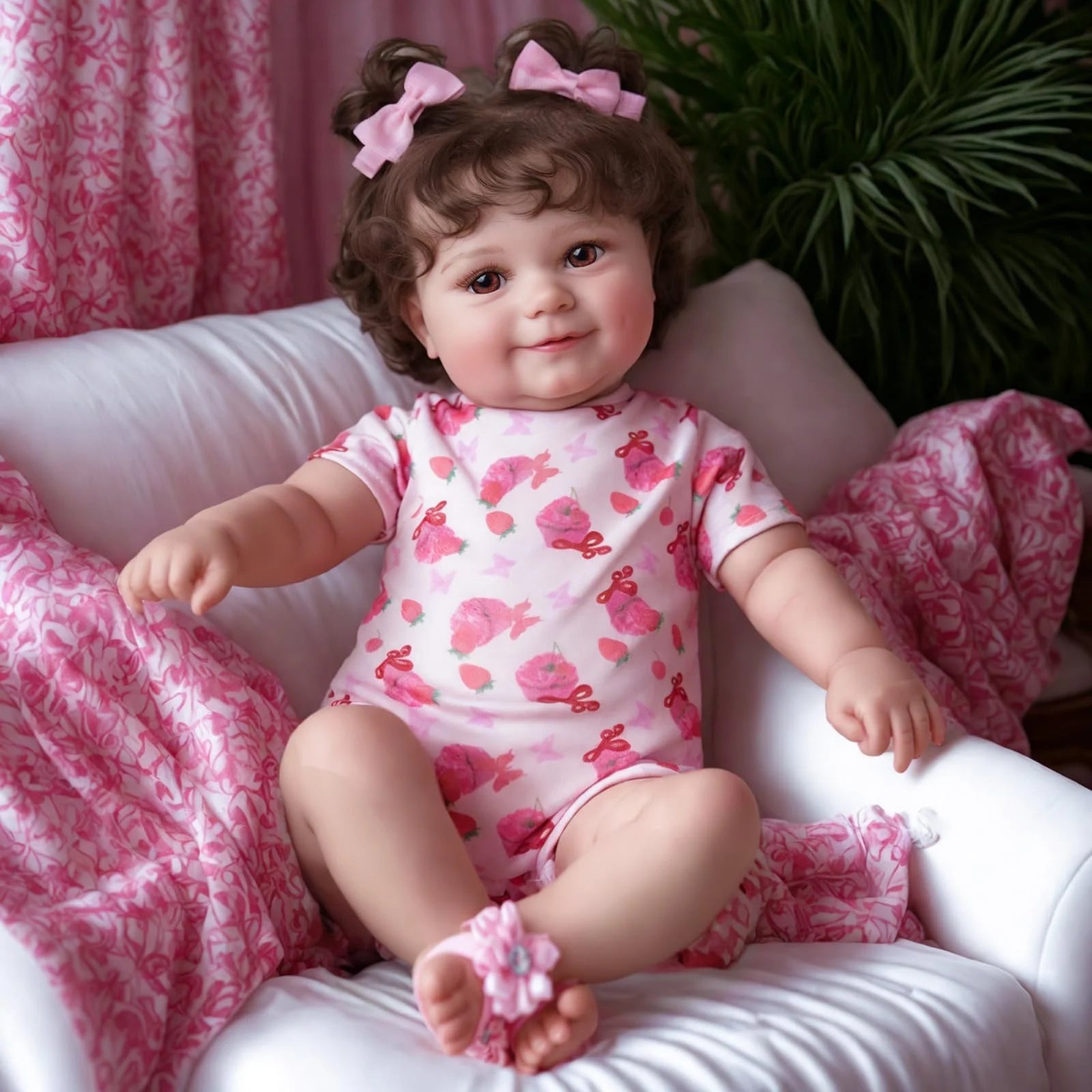 RSG Reborn Baby Dolls 20 Inch Soft Cloth Body Newborn Baby Adorable Smiling Dolls with Clothes for Kids Age 3+