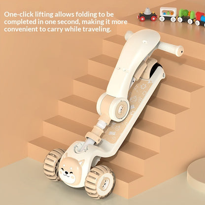 Unisex Baby 3-in-1 Slide-and-Fold Ride-On Toy