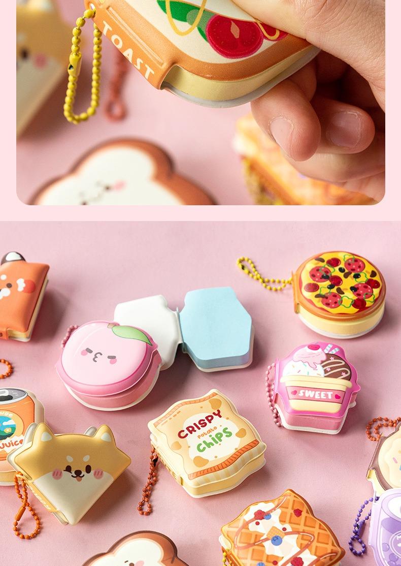 Stress-Relief Mini Sticky Notes Adorable Mini Bean-Shaped Notebook Cute And Super Cute Pocket Memo Pad
