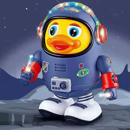 Hot Selling Baby Duck Cartoon Space Swinging Toy Musical Interactive Kids Light up Toy with Lights and Sounds Dancing Robot Toy
