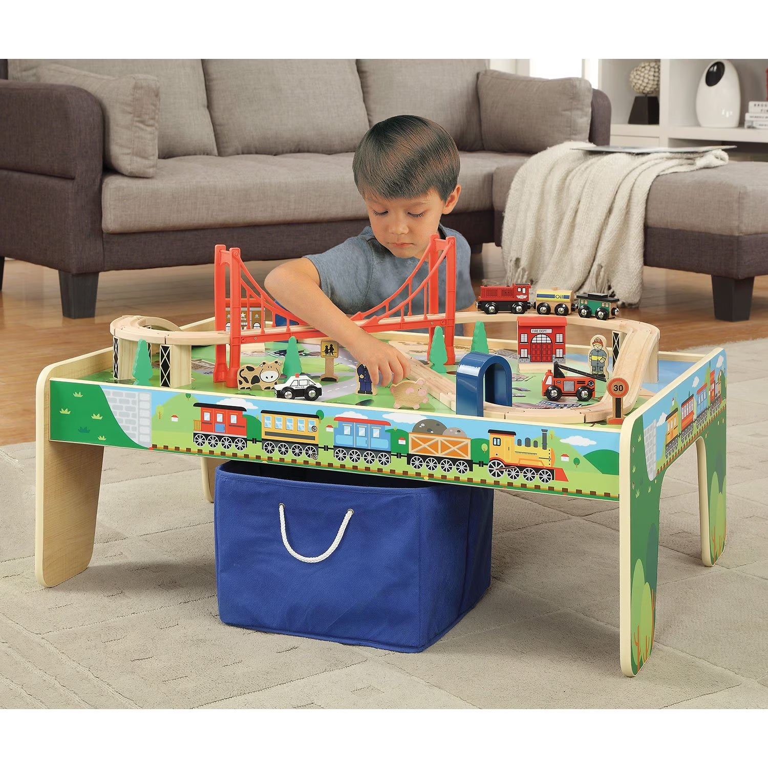 50 Piece Train Set with Train / Play Table - BRIO and Thomas & Friends Compatible