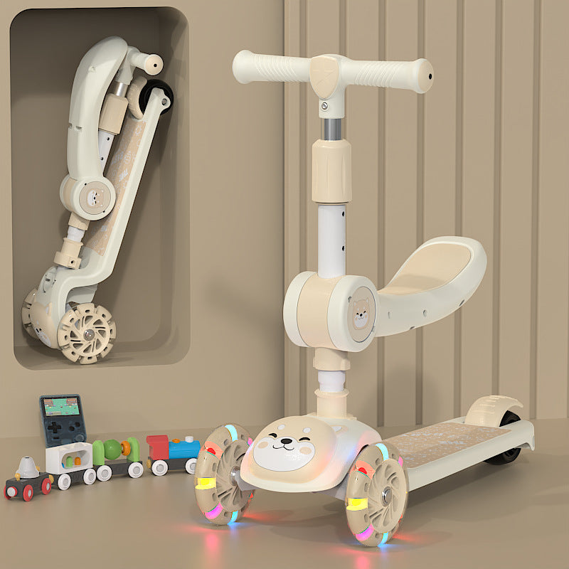 Unisex Baby 3-in-1 Slide-and-Fold Ride-On Toy