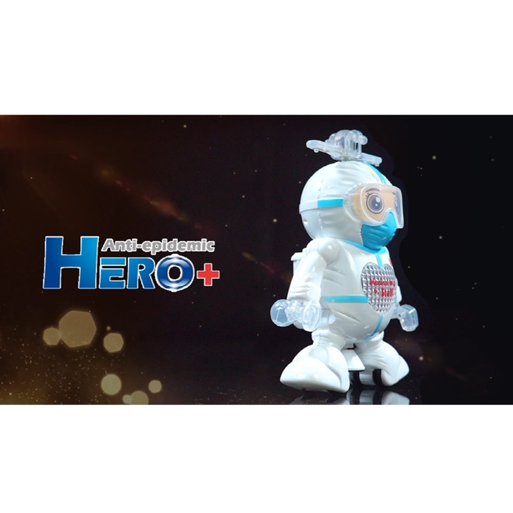 Anti-epidemic Hero Robot With Acousto  Optic Infrared Automatic Dancing Toy