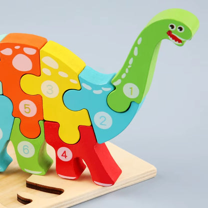 Kids Wooden Puzzle Building Block Toys 3D Wooden Puzzle Baby Wood Anima Jigsaw Puzzles Toys for Child