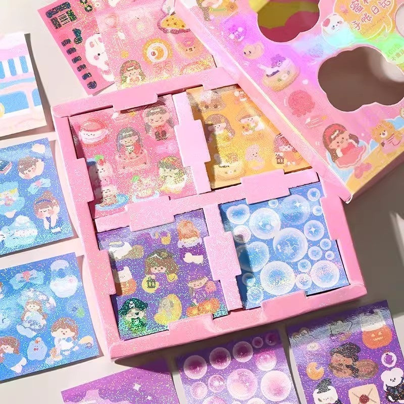 Twelve Constellation Stickers 00 Pieces Non-repeated Waterproof Goo Card Stickers Notebook Gift Box