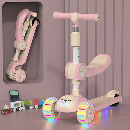 Unisex Baby 3-in-1 Slide-and-Fold Ride-On Toy