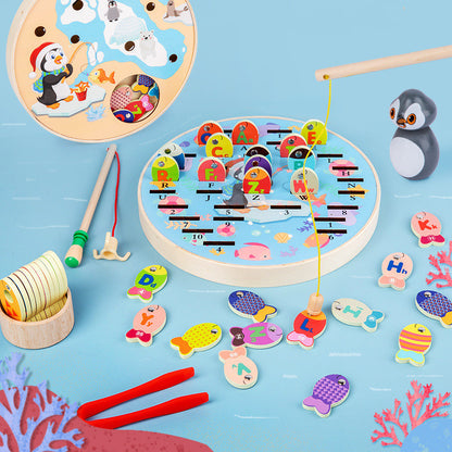 Magnetic Fishing Toy Multifunctional Wooden Puzzle