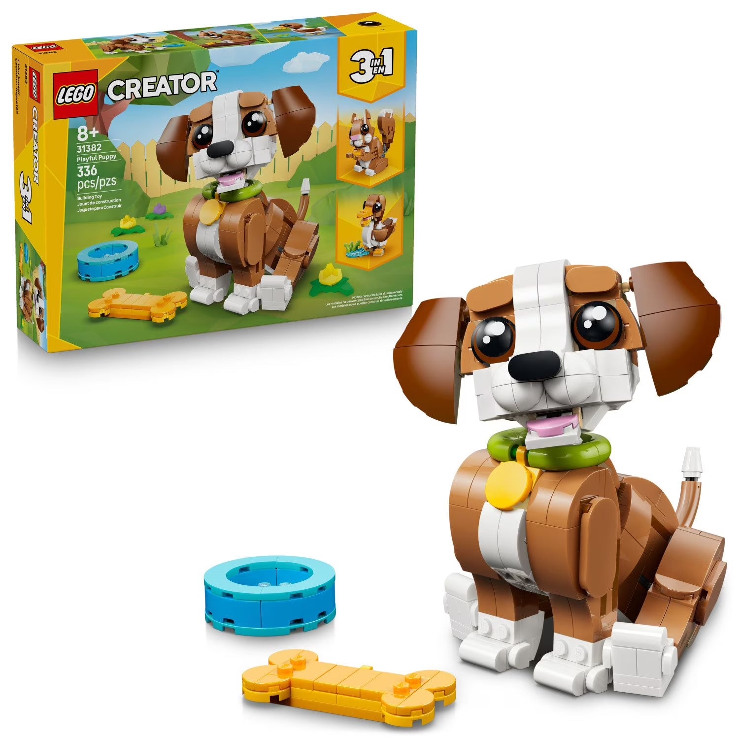 Creator 3 in 1 Cute Animals: Playful Puppy Dog (336 Pieces)
