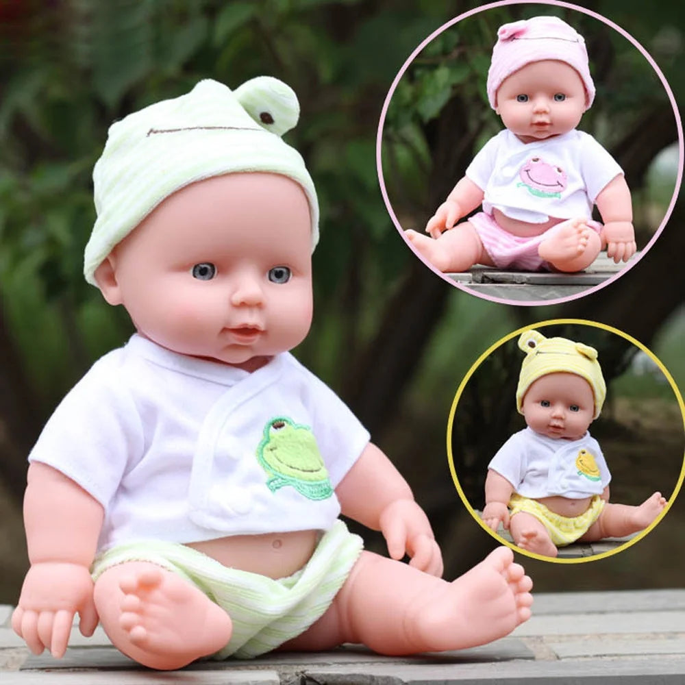 11.8" Realistic Baby Girl Doll Toy Silicone Baby Doll Birthday Christmas Gift for Toddlers 1-3