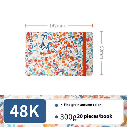 Feiluniao Watercolor Notebook Fabric Handmade Mini Portable Portable Character Sketch Hand Painted Graffiti Drawing Book