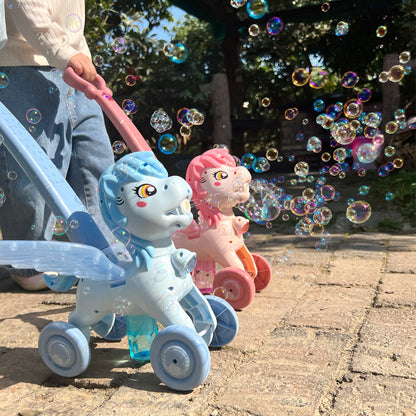 Children's Outdoor Hand Push Bubble Machine Electric Light Music