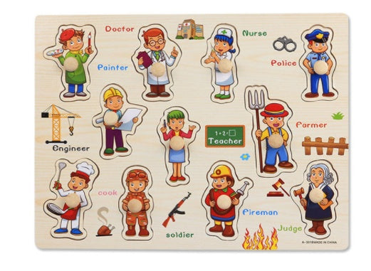 Early Childhood Education Puzzle Animal Alphabet Cognition Wooden Toys