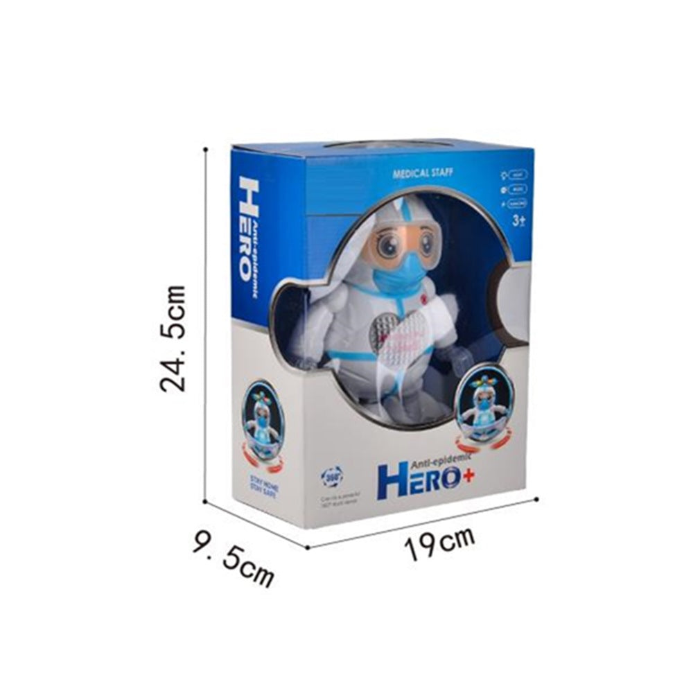 Anti-epidemic Hero Robot With Acousto  Optic Infrared Automatic Dancing Toy