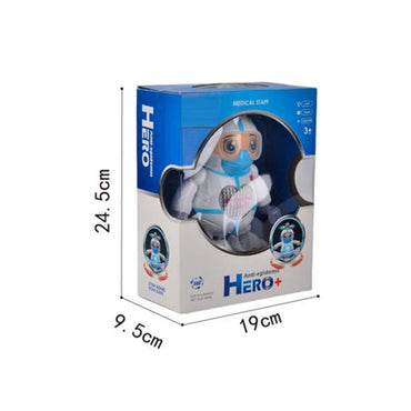 Anti-epidemic Hero Robot With Acousto  Optic Infrared Automatic Dancing Toy