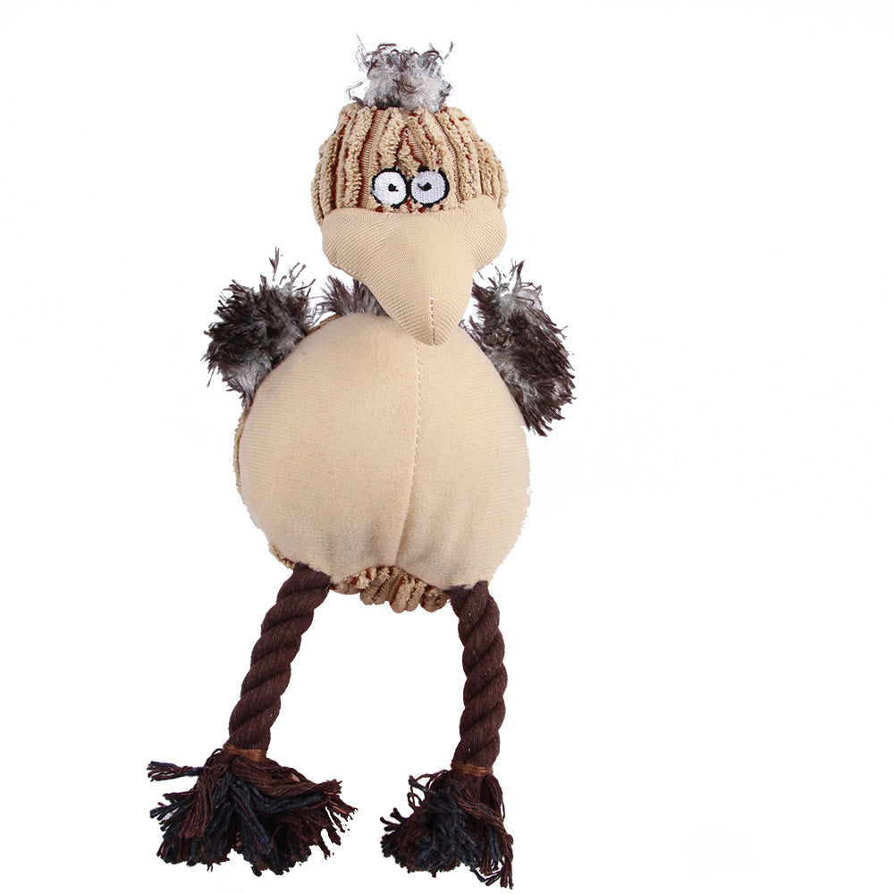 Pet Plush Molar Teeth Resistant To Bite And Sound Dog Cartoon Bird Sounding Toy