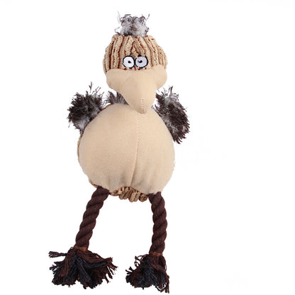 Pet Plush Molar Teeth Resistant To Bite And Sound Dog Cartoon Bird Sounding Toy